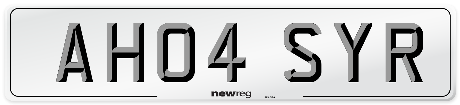 AH04 SYR Number Plate from New Reg